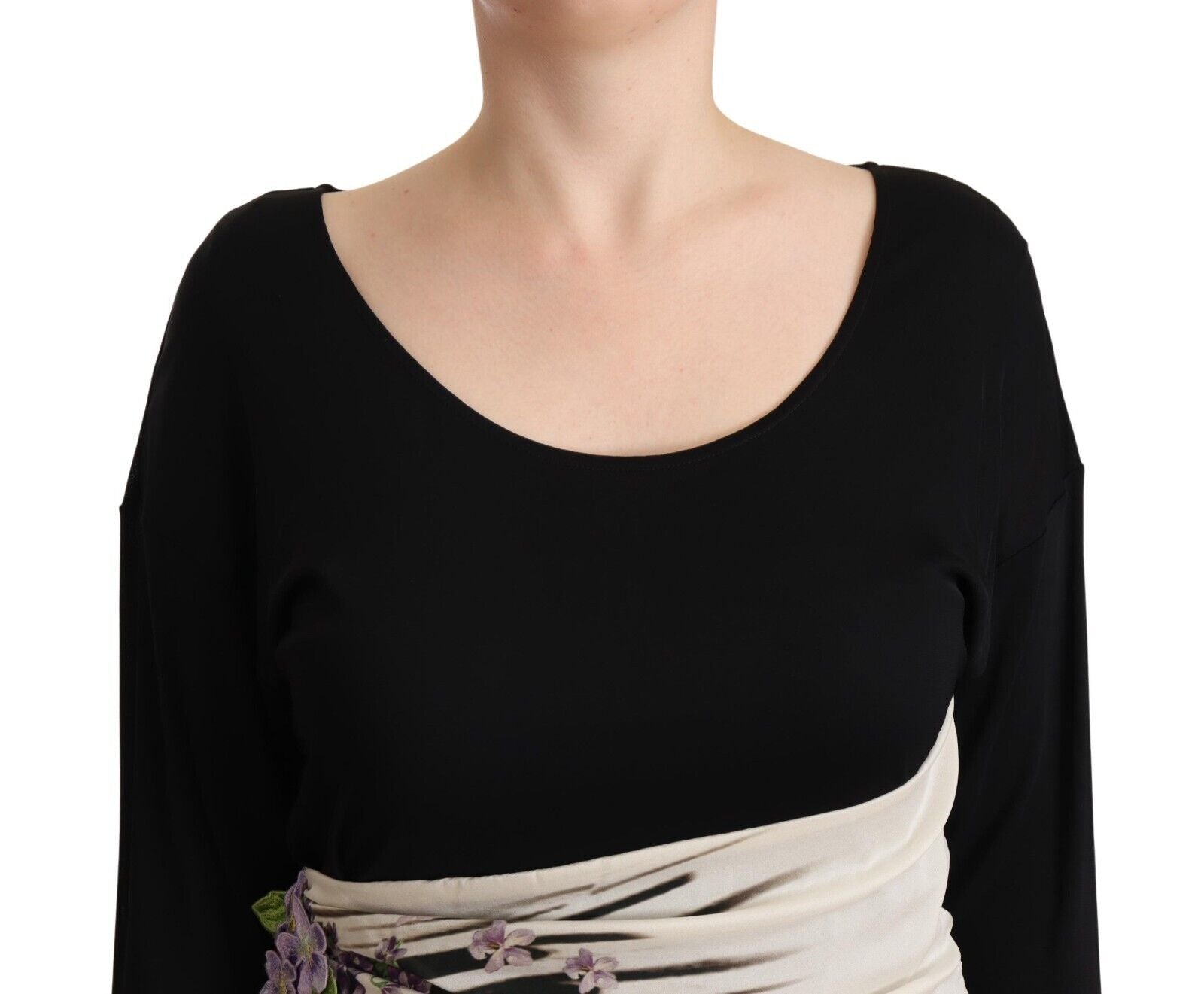 Roberto Cavalli Black Silver Sheath Knee Length Dress - Fizigo